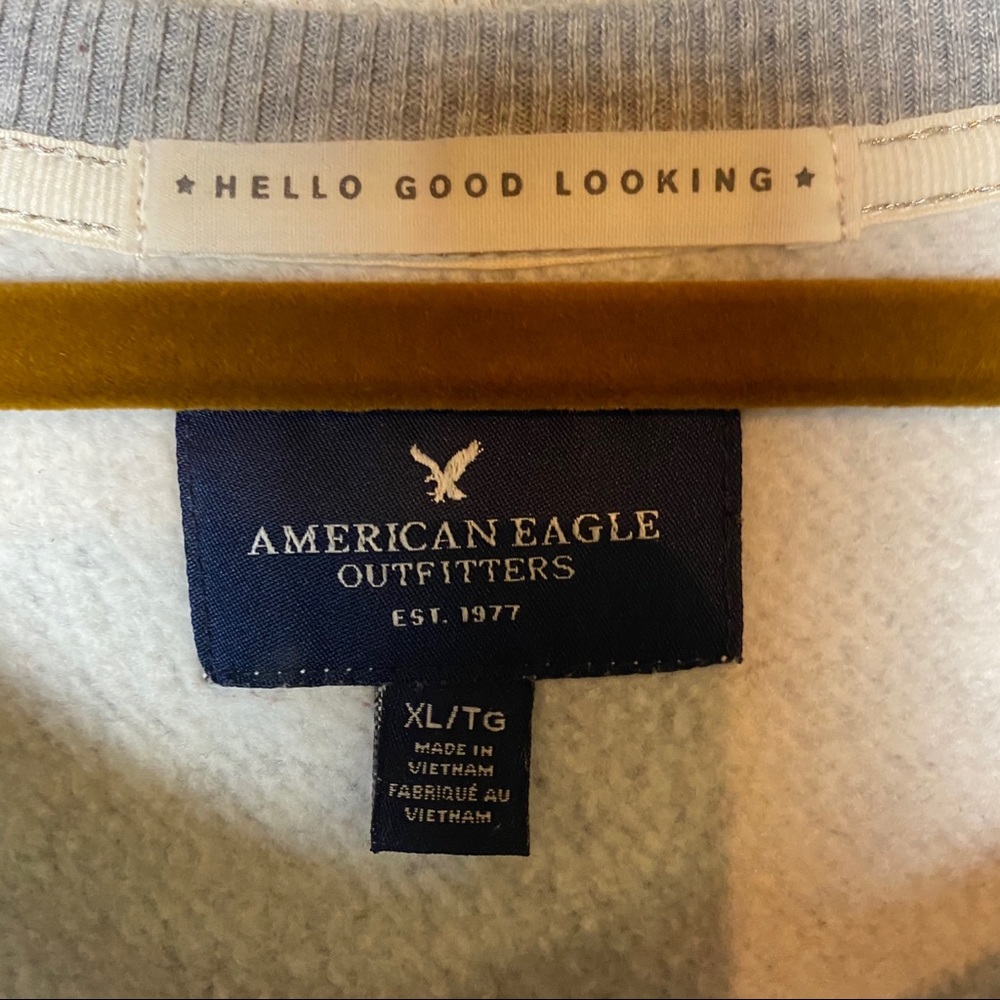American Eagle gray sequin penguin sweatshirt - Picture 3 of 4